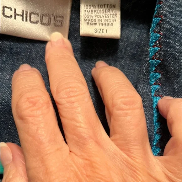 Chico's Blue Denim Jacket - Picture 3 of 6